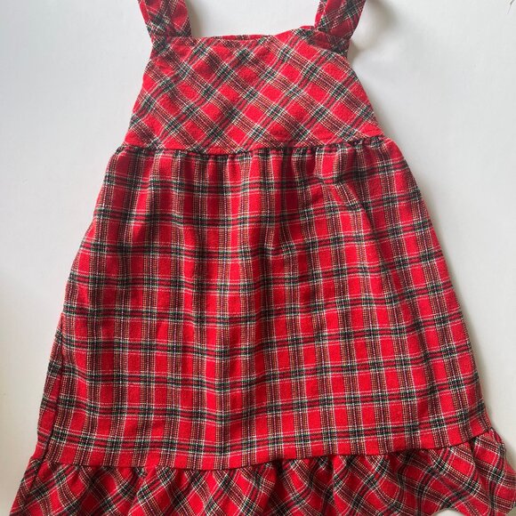 Vintage Red Tartan Toddler Winter Dress - Picture 1 of 3